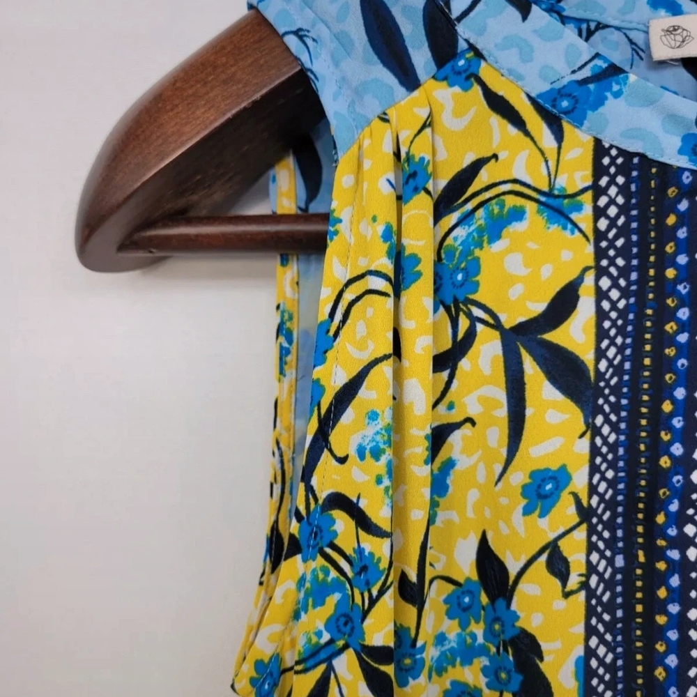 GORGEOUS Eliane Rose Summer Floral Sleeveless Dress - Yellow and Blue - Picture 4 of 7